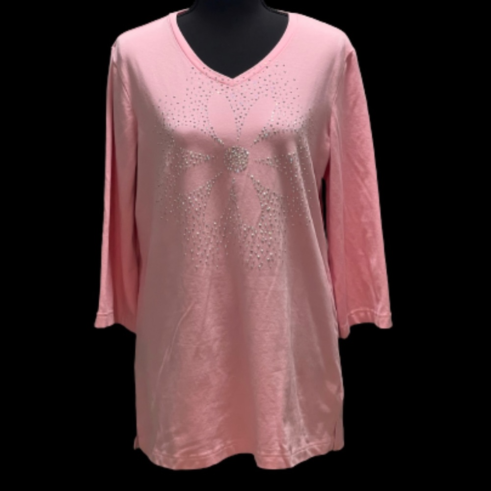 Quacker Factory Sparkle & Shine 3/4 Sleeve Tunic … - image 2